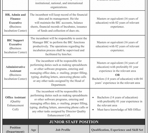 Kinnaird College For Women Lahore Jobs 2022