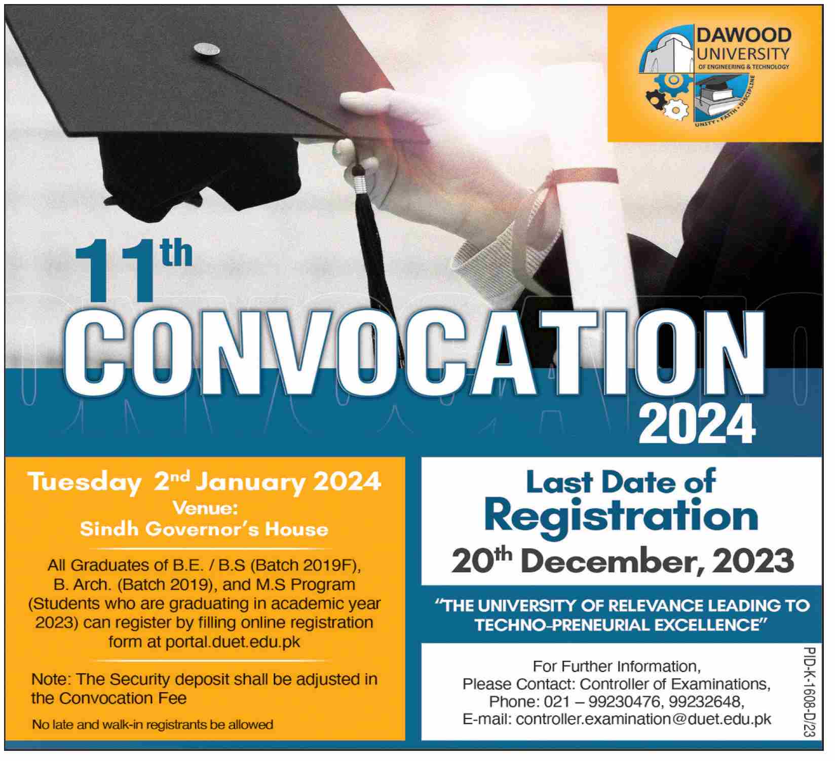 Dawood University of Engineering & Technology 11th Convocation 2024