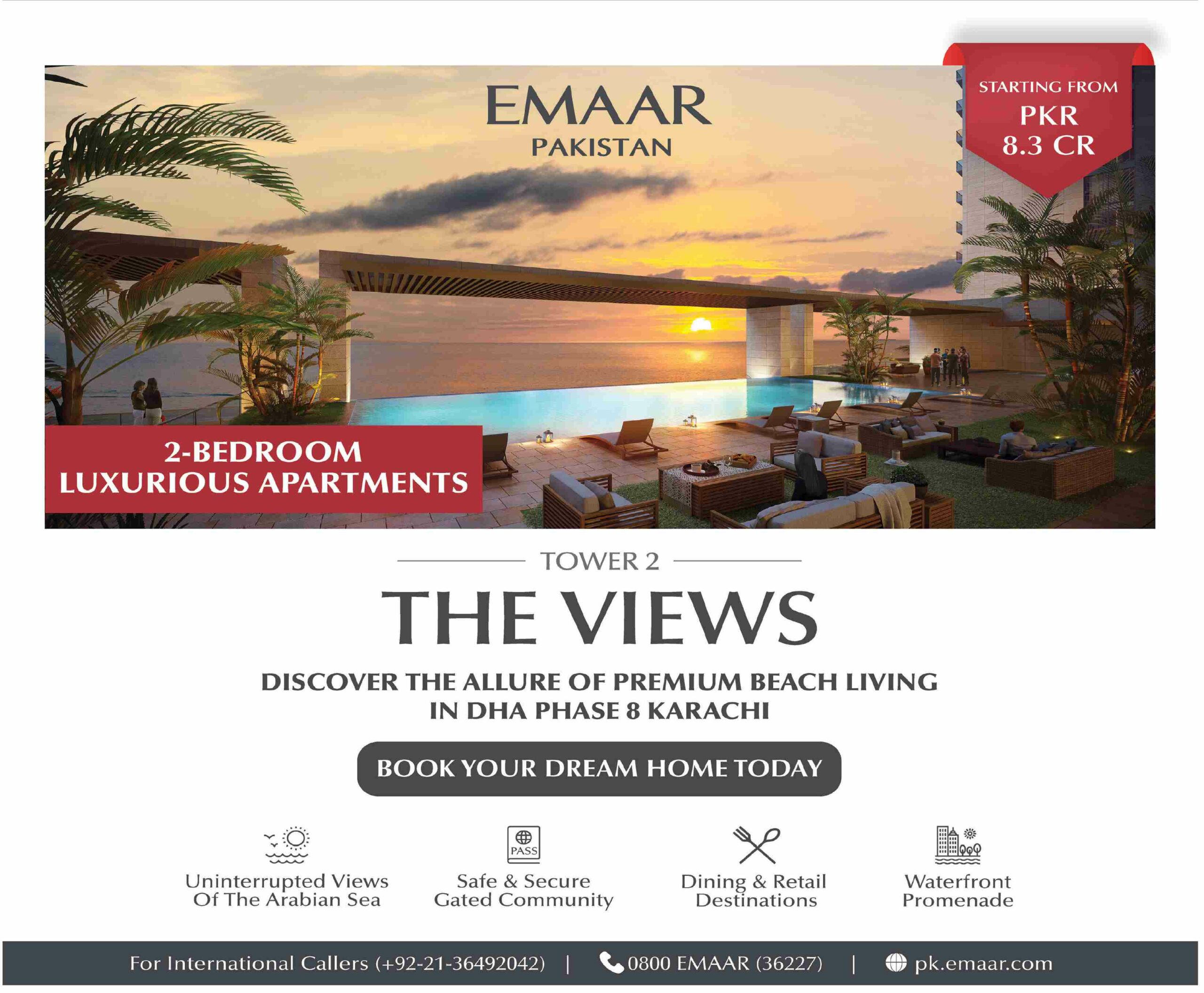 Emaar Pakistan 2 Bedroom Luxurious Apartments DHA Phase 8 Karachi Detail