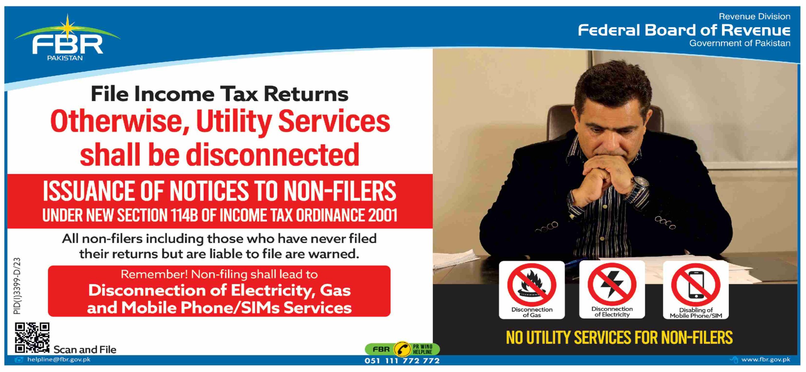 FBR No Utility Services Electricity, Gas & Mobile Phone SIMs Services For Non-Filers Detail