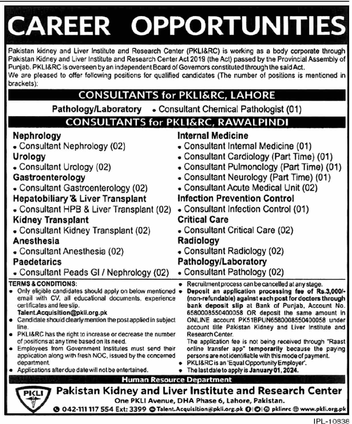 PKLI Consultants Government Jobs in Lahore And Rawalpindi