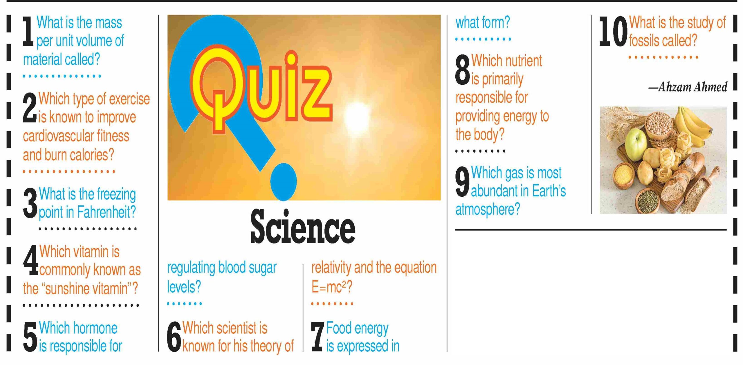 Science Quiz With Answers December 2023