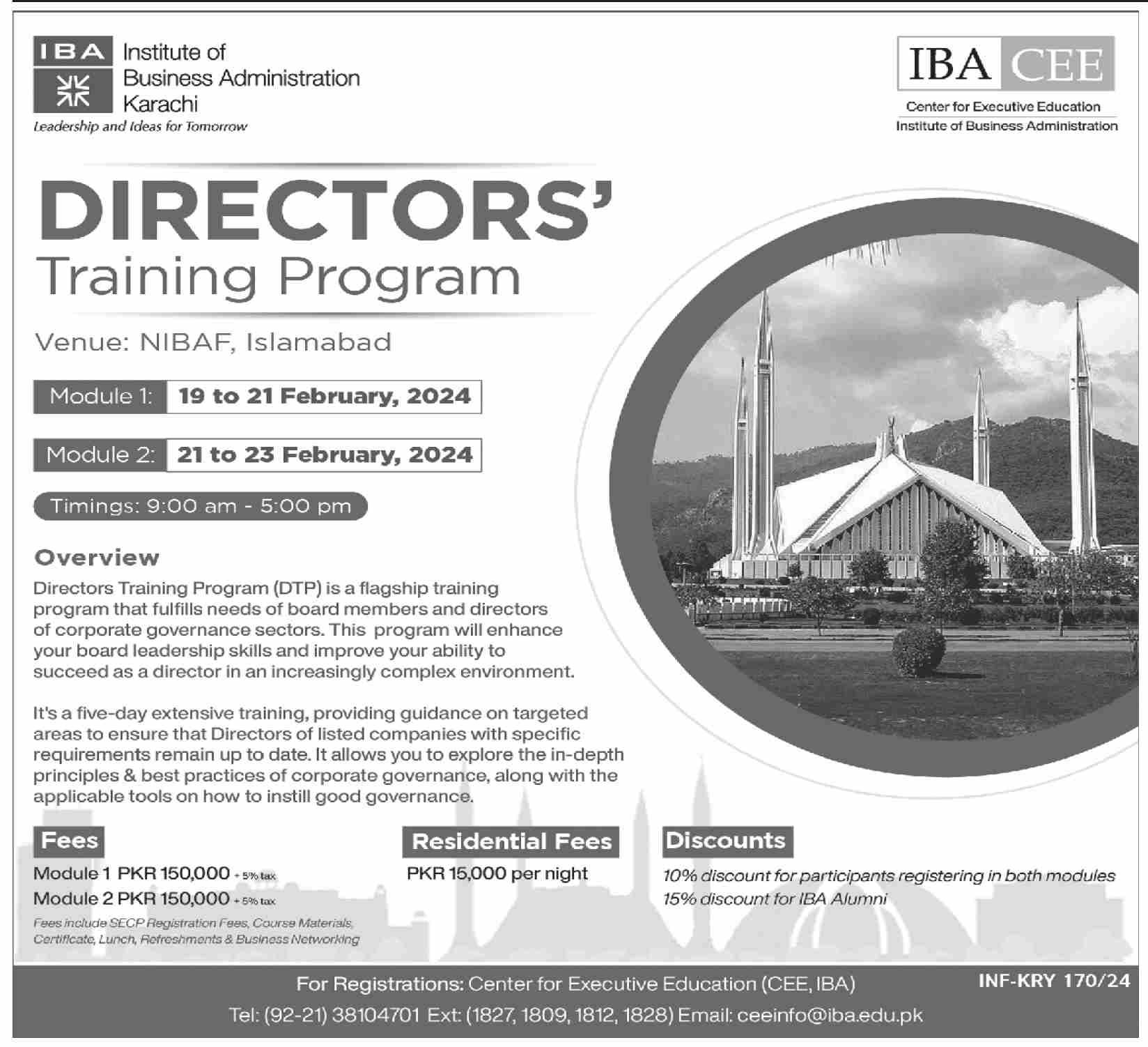IBA Karachi Director's Training Program NIBAF Islamabad