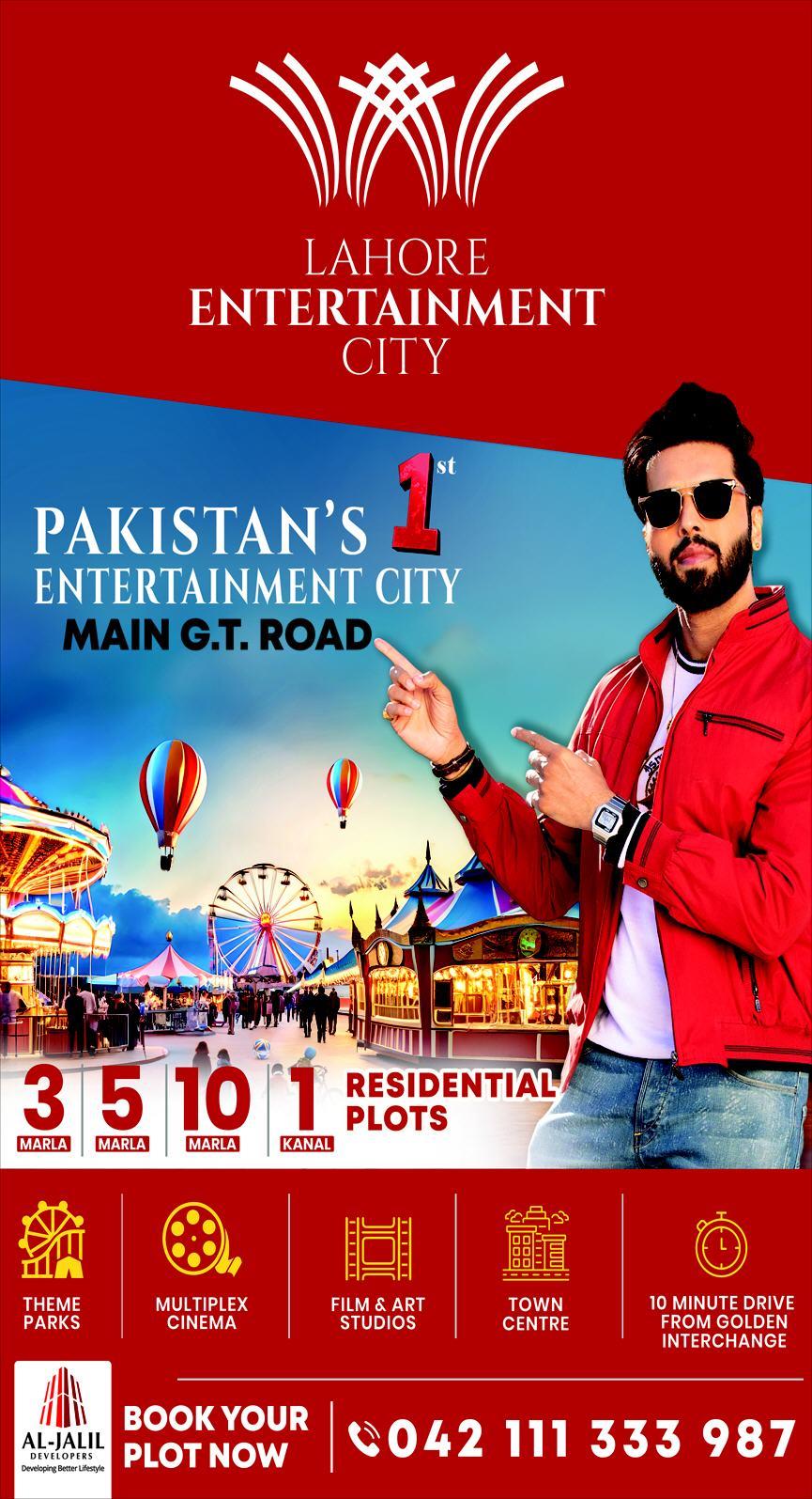 Lahore Entertainment City Main G.T Road Residential Plots 3 5 10 Marla 1 Kanal Payment Detail